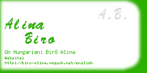 alina biro business card